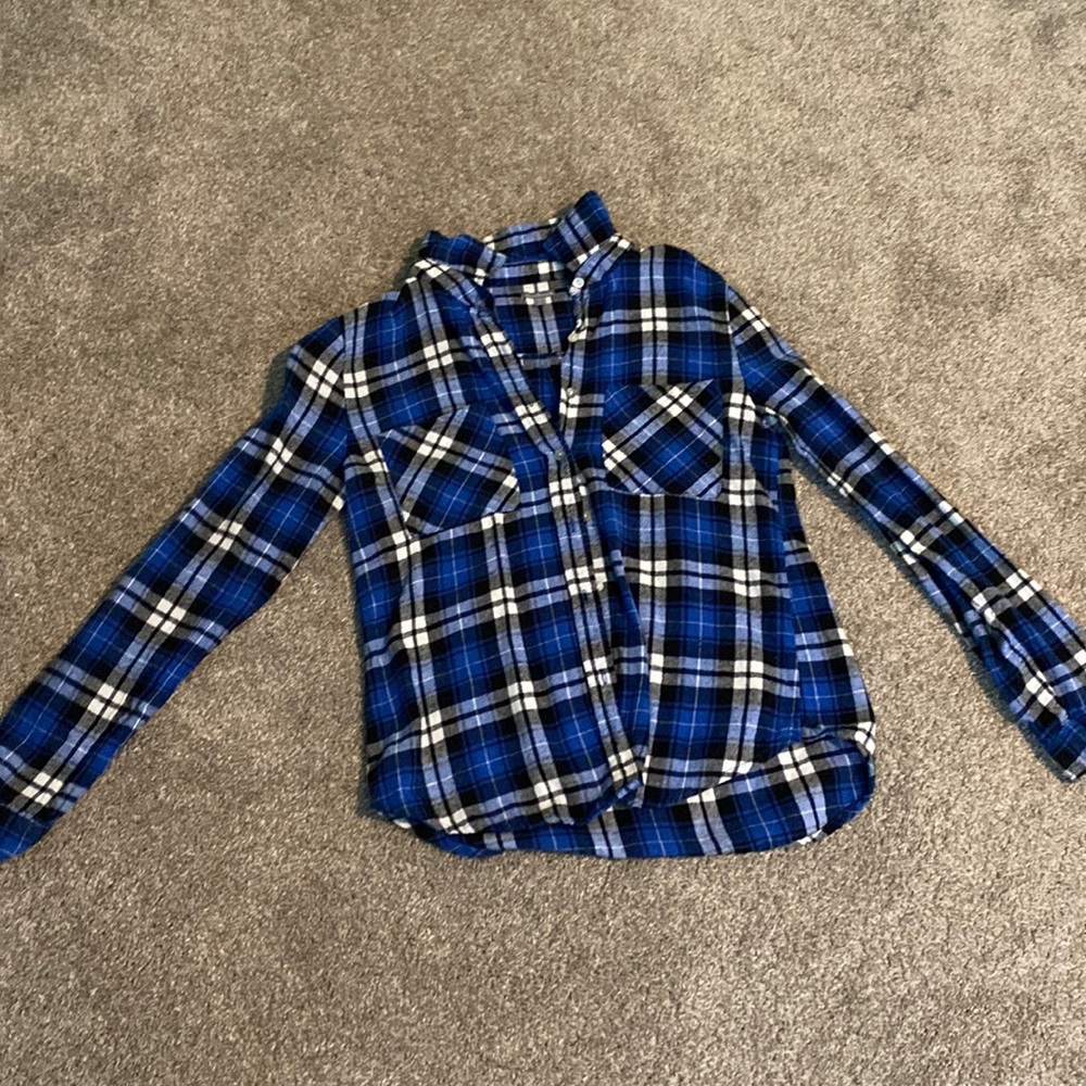 Blue plaid shirt